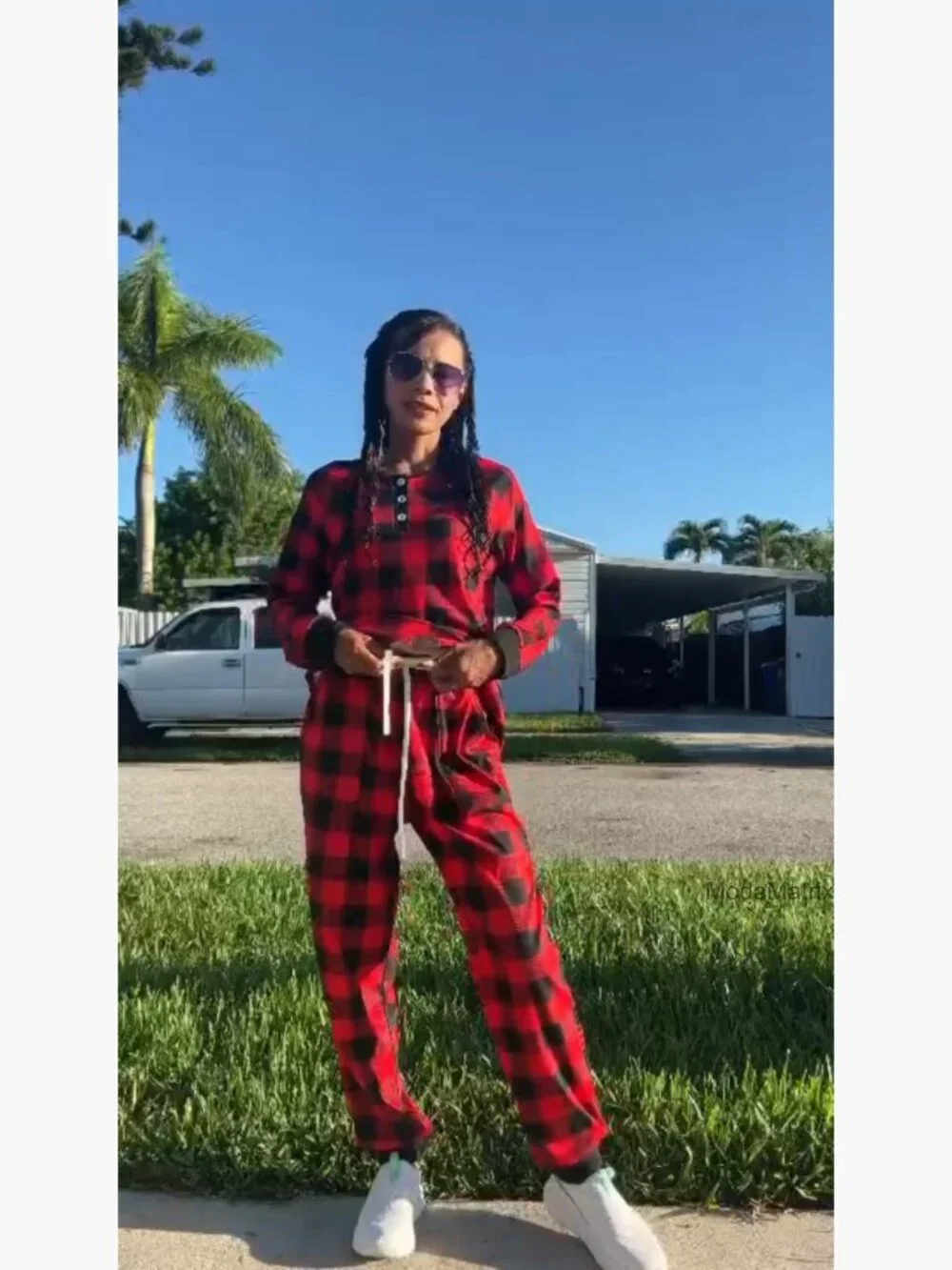 Two Piece Lounge Set Button Down Sweatshirt Sweatpants with Pockets - Picture 5 of 7